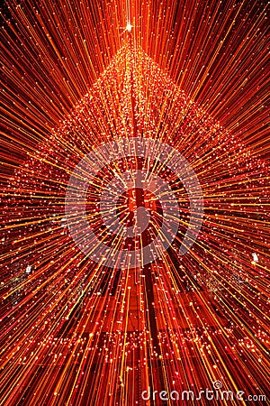 Christmas Tree with Lights Abstract Stock Photo