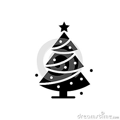 Christmas tree line icon, vector sign Vector Illustration