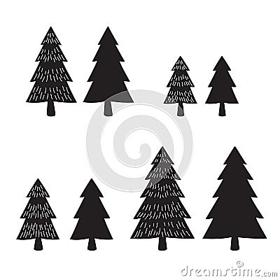 Christmas tree logo icon vector wood forest snow Santa Claus illustration Cartoon Illustration