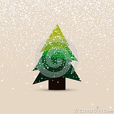 Christmas tree in modern design. New Year dreeting card Vector Illustration