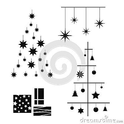 Christmas tree, a modern flat design. Vector Illustration