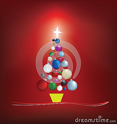 Christmas tree modern illustration Vector Illustration