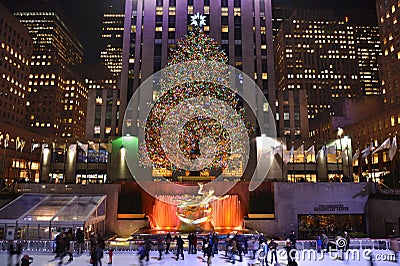 Christmas tree in New York Editorial Stock Photo