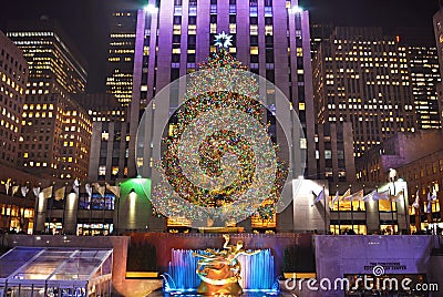 Christmas tree in New York Editorial Stock Photo