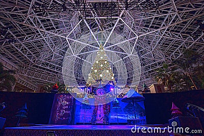 Christmas Tree With Once Upon A Dream Stage In The Foreground, At Gaylord Palms Resort In Kissimmee, Florida Editorial Stock Photo