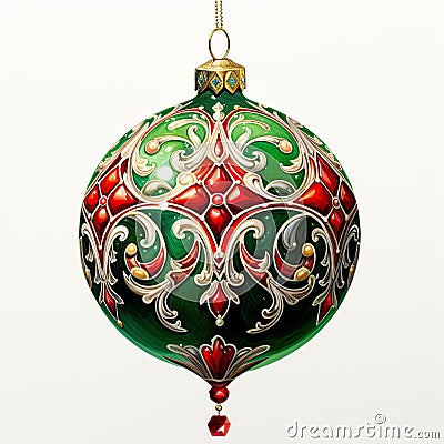 Christmas tree ornamented globe, a symbol of holiday festivity and seasonal joy. Stock Photo