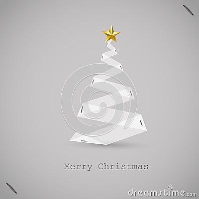 Christmas tree paper with paper Vector Illustration