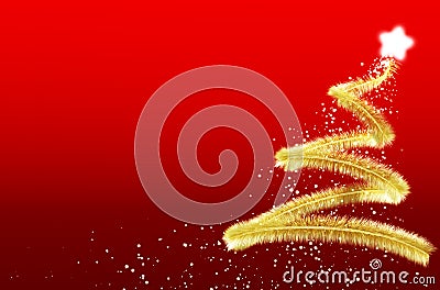 Christmas tree with red background Stock Photo
