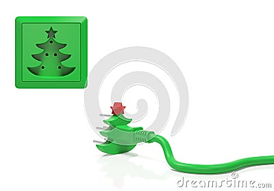 Christmas tree with red star (holiday concept) Stock Photo