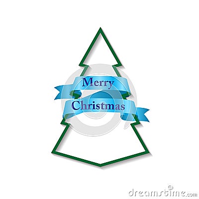 Christmas tree with a ribbon Vector Illustration