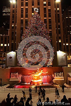 Christmas tree at Rockefeller Editorial Stock Photo