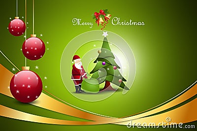 Christmas tree with santaclaus Stock Photo