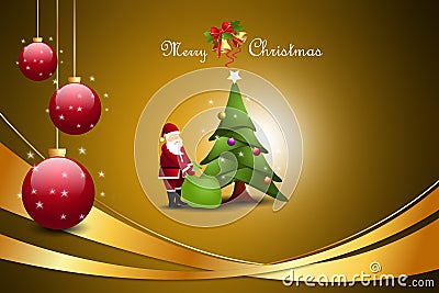 Christmas tree with santaclaus Stock Photo