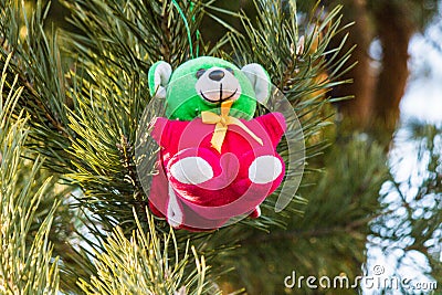 Toy on the Christmas tree Stock Photo