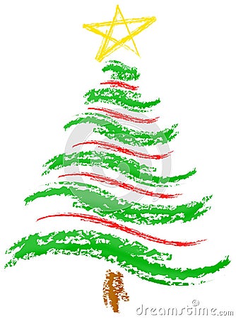 Christmas Tree Sketch Stock Photo