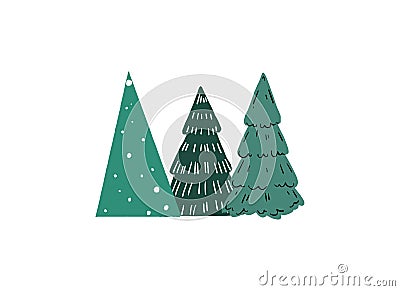 Christmas tree on snowy landscapes isolate on png or transparent background, Graphic resources for New Year, Birthdays and Vector Illustration