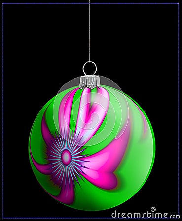 Christmas tree toy. Fractal graphics Stock Photo