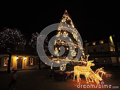Christmas tree in Ventspils town, Latvia Editorial Stock Photo