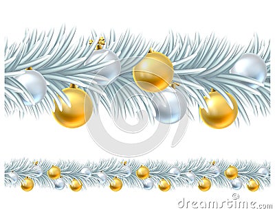 Christmas Tree Wreath Garland Design Vector Illustration