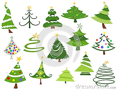 Christmas trees Vector Illustration