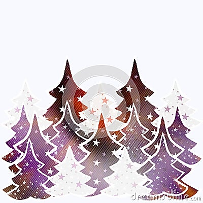 Christmas trees background with space for text Stock Photo