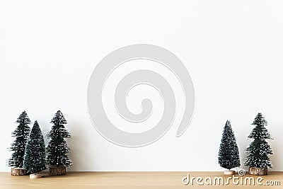 Christmas trees with design space background Stock Photo