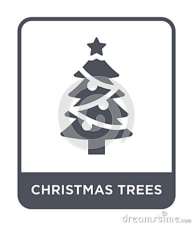 christmas trees icon in trendy design style. christmas trees icon isolated on white background. christmas trees vector icon simple Vector Illustration