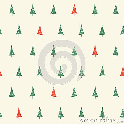 Christmas trees seamless pattern Vector Illustration