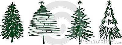 Christmas trees Vector Illustration