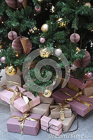 Christmas treet decoration in Amager center in Copenhagen Stock Photo