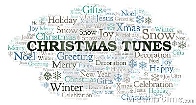 Christmas Tunes word cloud Stock Photo