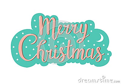 Christmas typography, handwriting lettering greeting card design Vector Illustration