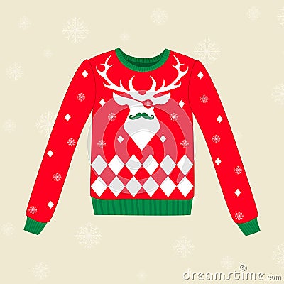 Christmas ugly sweater Vector Illustration