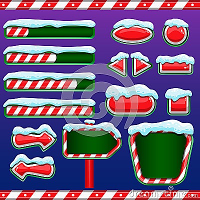 Christmas user interface for mobile or computer game design Stock Photo
