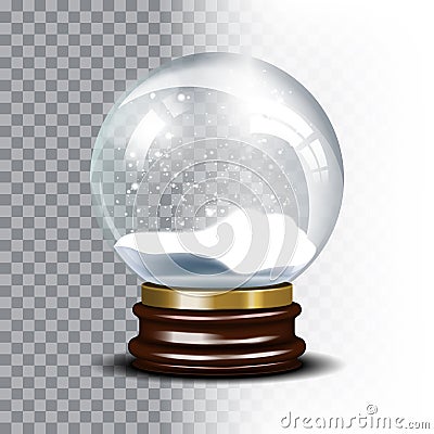 Christmas vector snow globe on checkered Vector Illustration