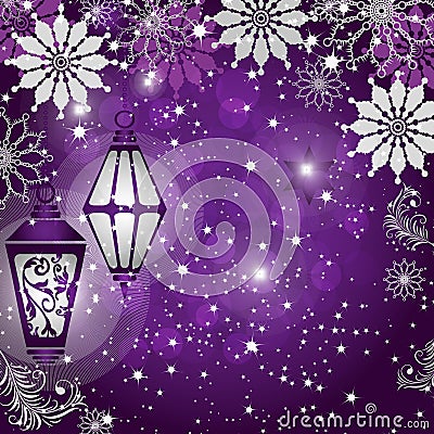 Christmas vector violet gradient frame Vector Illustration