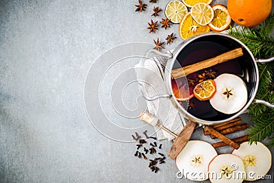 Christmas warming mulled wine Stock Photo