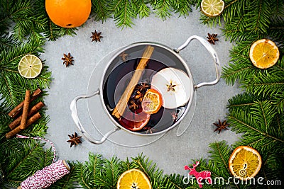 Christmas warming mulled wine Stock Photo