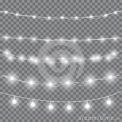 Christmas white lights Vector Illustration