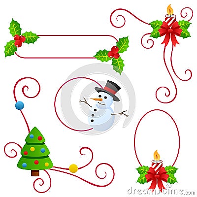 Christmas or Winter Borders Vector Illustration