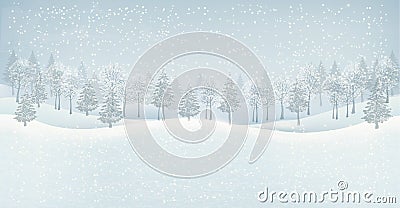 Christmas winter landscape background. r. Vector Illustration