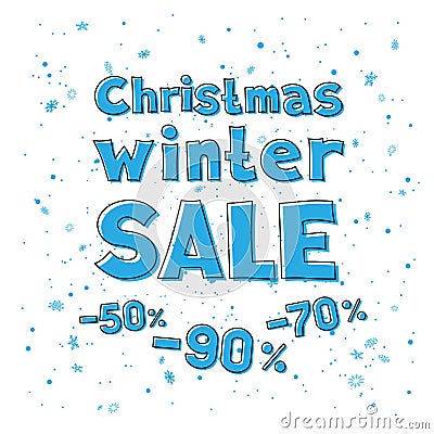 Christmas winter sale snowfalls Vector Illustration