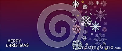 Christmas winter snowflakes decoration color Vector Illustration