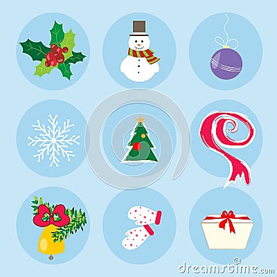Christmas Winter Symbols Pattern Holiday Mood Stock Photo