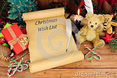 Christmas wish list Stock Photo