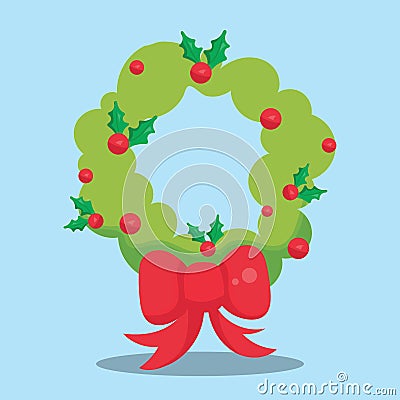 CHRISTMAS WOODLAND WREATH 08 Vector Illustration