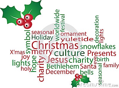 Christmas word cloud Vector Illustration