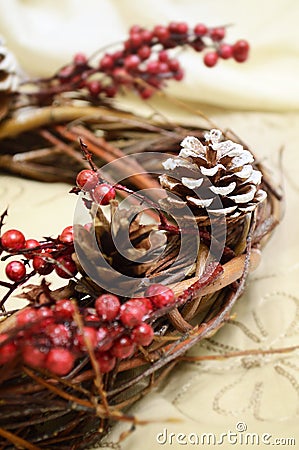 Christmas wreath branches Stock Photo