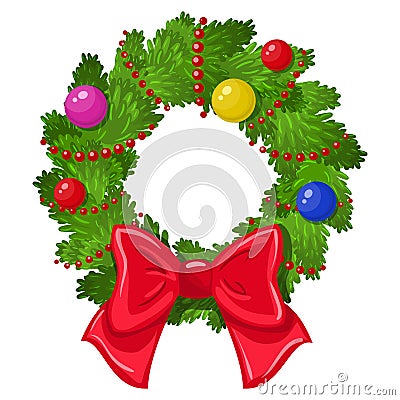 Christmas wreath Vector Illustration