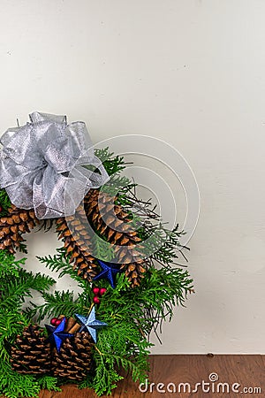 A decorated wreath for Christmas Stock Photo